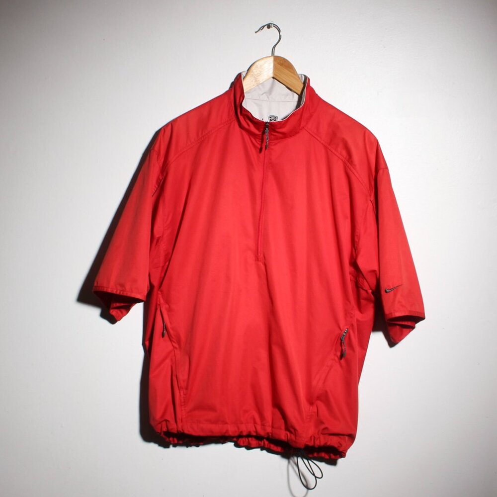 Nike Golf Half Zip 3/4 Sleeve Jacket Mens Large Red Pullover